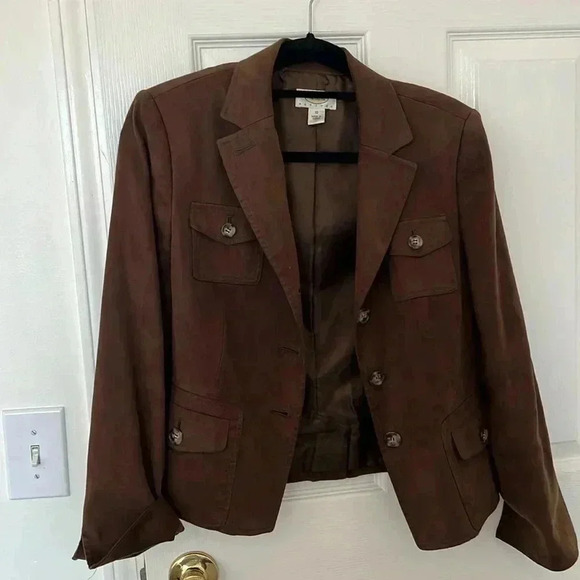 Talbots suede brown jacket size 10 - Picture 1 of 7